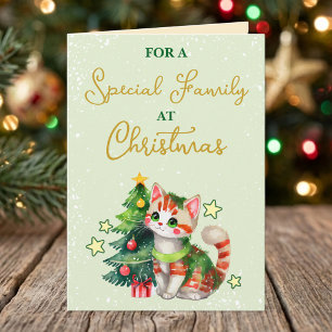 Besondere Familie süße Katze grün Weihnachten