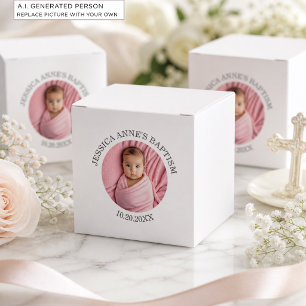 Besondere Foto Mädchen-Taufe Geschenkschachtel