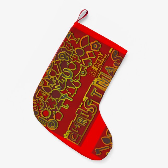 Besondere Frohe Weihnachten Strumpf Kleiner Weihnachtsstrumpf (Vorderansicht (hängend))