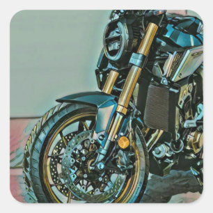 Besondere Geschenke für Motorradfahrer Quadratischer Aufkleber