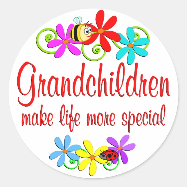 Besondere Grandkinder Runder Aufkleber (Vorderseite)