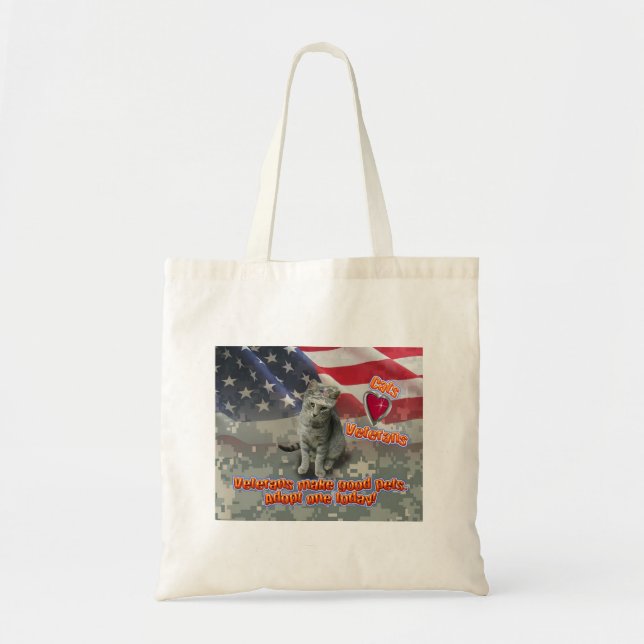 Besondere Kunstwerke - Katzen Liebe Veteranen Tragetasche (Vorne)