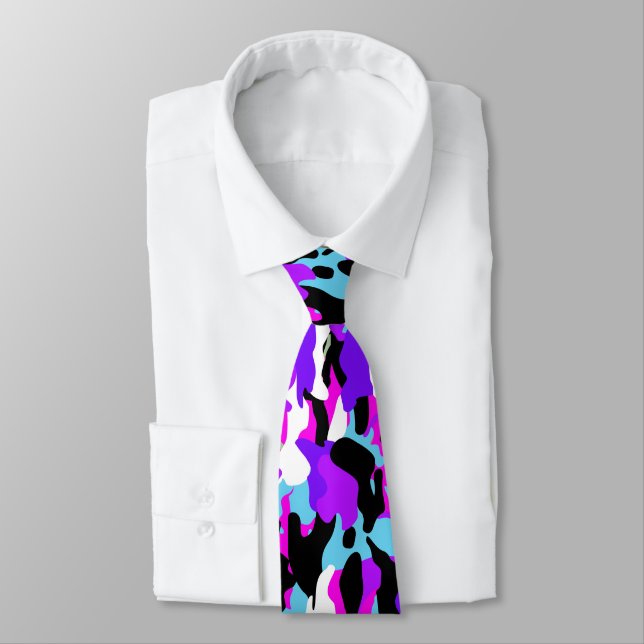 Besondere Lila Camouflage Neck Tie Krawatte (Gebunden)
