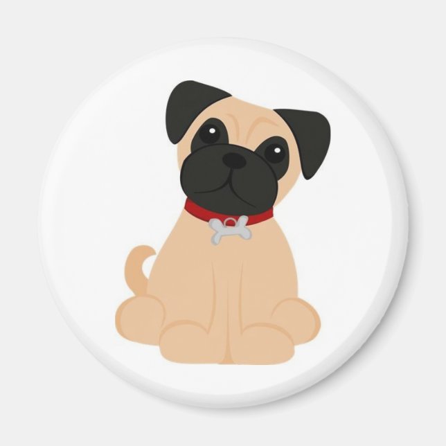 Besondere Mode - Mops Magnet (Vorne)