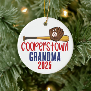 Besondere Notiz für Cooperstown Oma Baseball Keramik Ornament