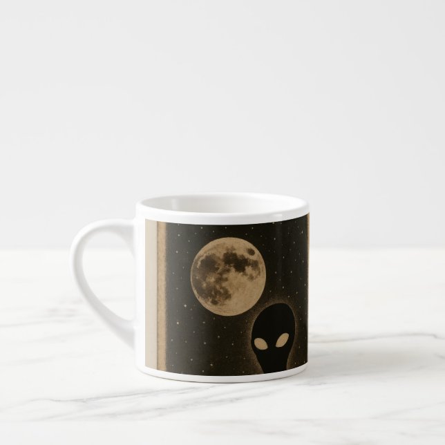 Besondere Tasse Retro Alien Begegnung (Links)