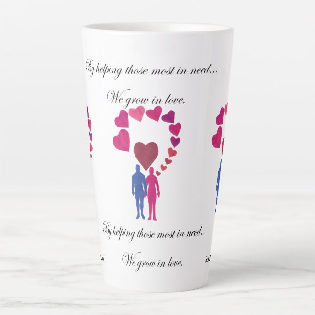 Besondere Wachstumsnähe mit Liebe Latte Tasse (Vorderseite)
