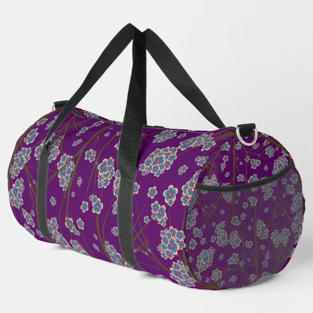 Besondere Zweige Amethyst Große Duffeltasche Duffle Bag (Rechte Ecke)
