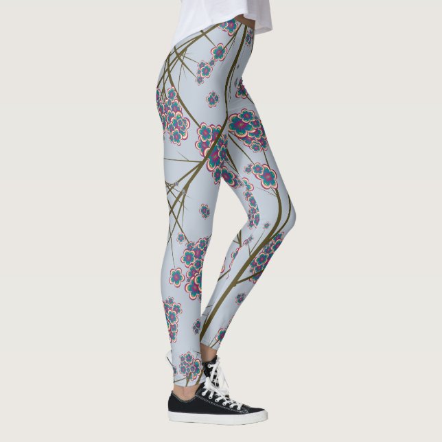 Besondere Zweige Sky Blue Leggings (Rechts)