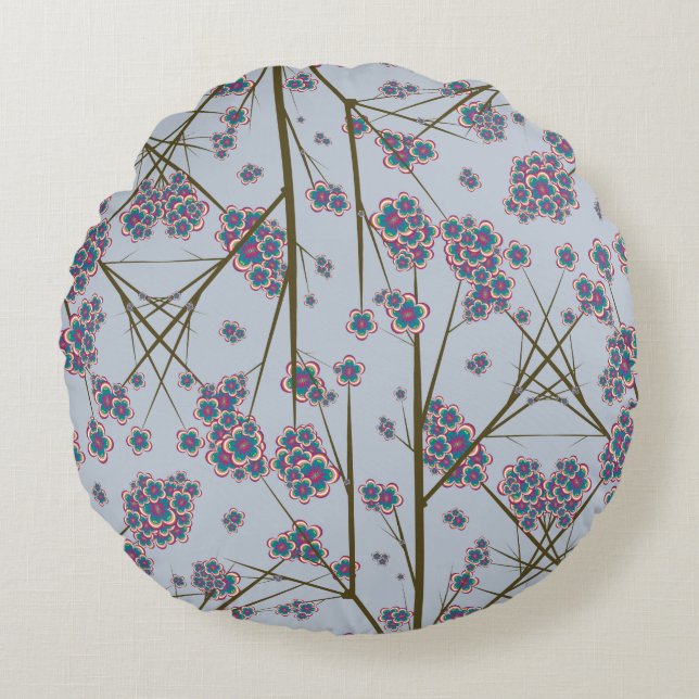 Besondere Zweige Sky Round Pillow Rundes Kissen (Vorderseite)
