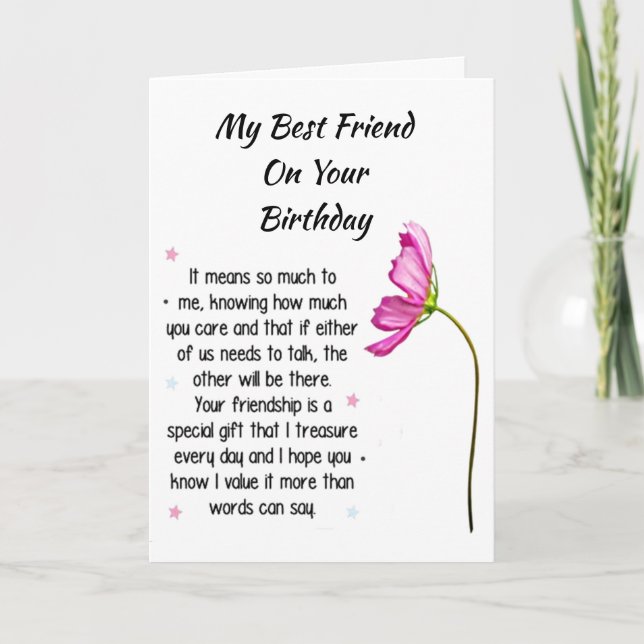 BESONDERER GEBURTSTAG FÜR MEINE *BESTE FREUNDIN* K KARTE (Vorderseite)