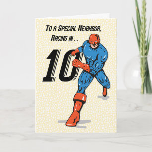 Besonderer Nachbar 10. Geburtstag Superheld Karte