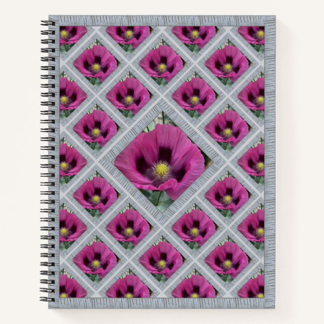 Besonderes Notebook mit Magenta Poppies Notizbuch (Vorderseite)