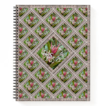 Besonderes Notebook mit rosa Spider-Lilien
