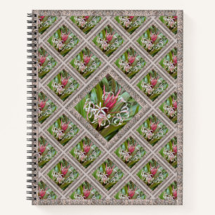 Besonderes Notebook mit rosa Spider-Lilien Notizbuch