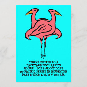 BESONDERS ANZUFERTIGEN FLAMINGOS ~POOL PARTY EINLADUNG