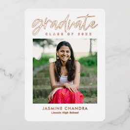 Besonders Coole Foil Abschluss bearbeitbare Farbfo Folieneinladung