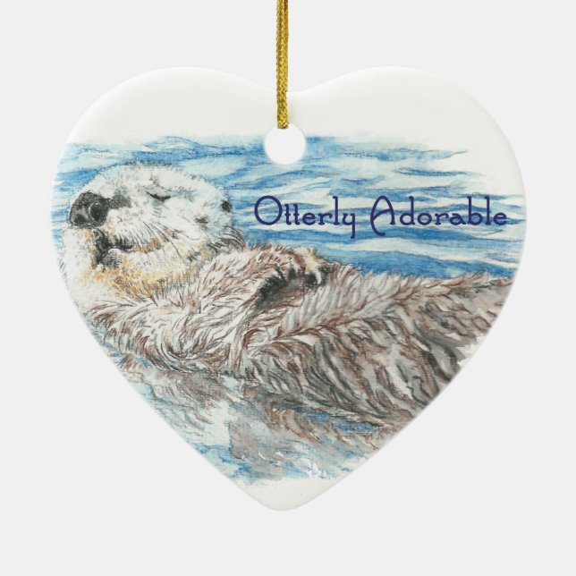 Besonders erfreulich Humorales Niedliches Otter Ti Keramikornament (Hinten)
