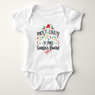 Besonders lustig ist es, den Weihnachtsbart zu zie Baby Strampler