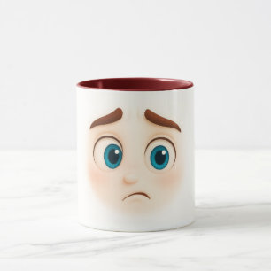Besorgte blaue Augen – besorgtes großes Stimmungs- Tasse