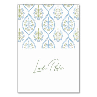 Bespoke Blue and Green Floral Wedding  Tischnummer