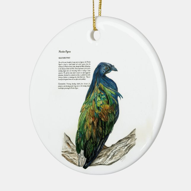 Bespoke Hand bemalt Print Bird Ornament (Links)