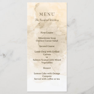 Bespoke Marbled Villa Wedding Menükarte