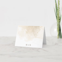 Bespoke Marbled Wedding Monogram Dankeskarte