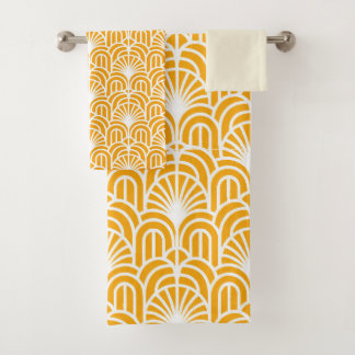 Bespoke Yellow and White Deco Badhandtuch Set