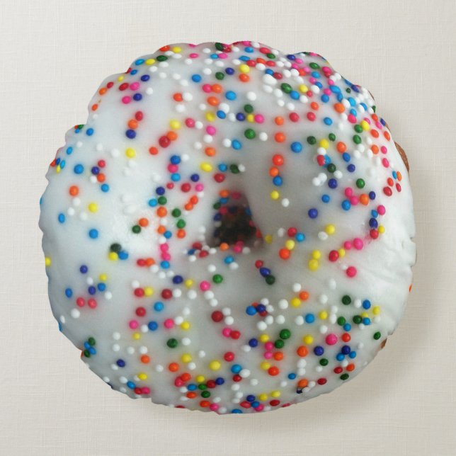 Besprühtes Krapfen-Kissen Rundes Kissen (Vorderseite)