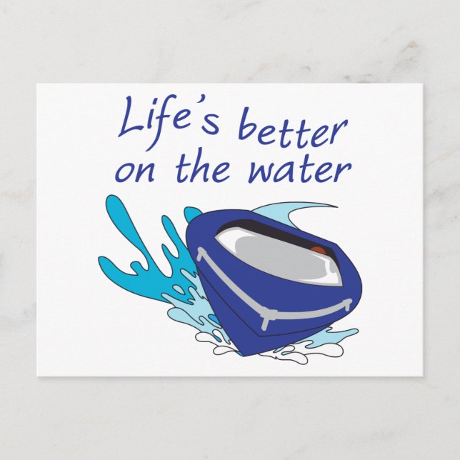 Besser auf dem Wasser Postkarte (Vorderseite)