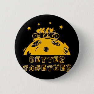Besser gemeinsam Katze Huhn Tandem Fahrrad Bike Pl Button