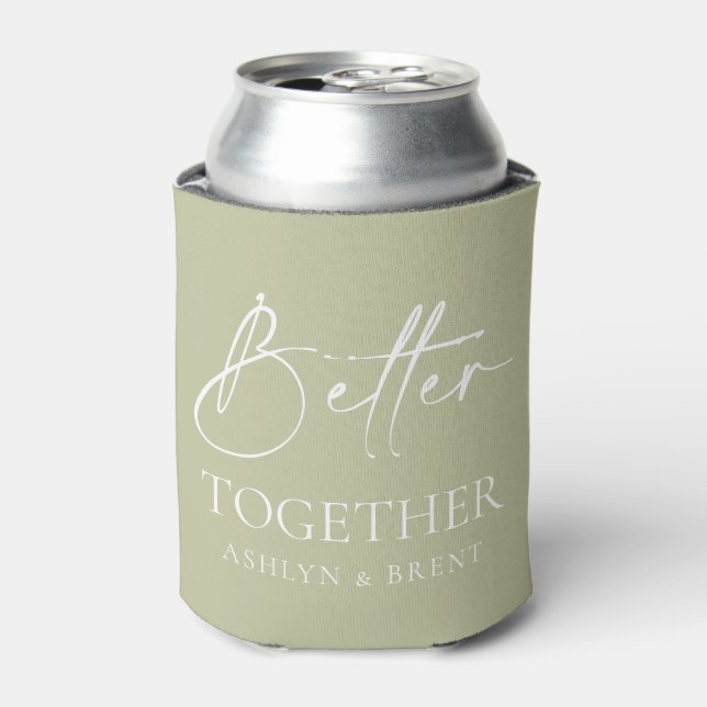 Besser gemeinsam Sage Green Wedding kann kühler Dosenkühler (Kanne Vorderseite)