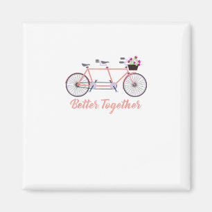Besser gemeinsam Tandem Fahrrad Zusammen Moderne D Magnet