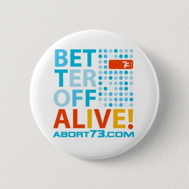 Besser gestellt lebendiges! /Abort73.com Button (Vorderseite)
