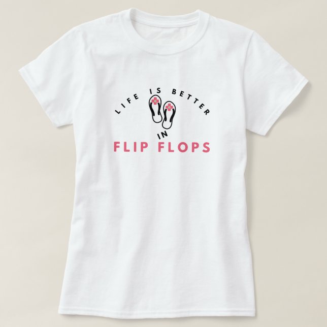 Besser in Flip Flops Basic-T - Shirt (Design vorne)