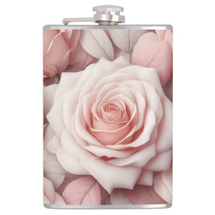 Besser in rosa Rosen Flachmann