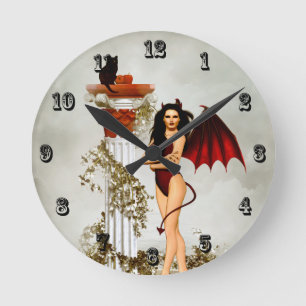 Besser ist, man kennt den Teufel Runde Wanduhr