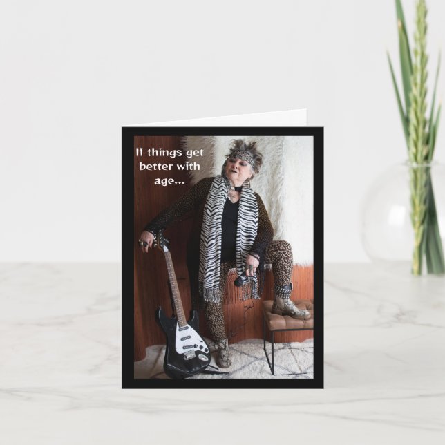 Besser mit dem Alter zum Geburtstag Karte (Vorderseite)