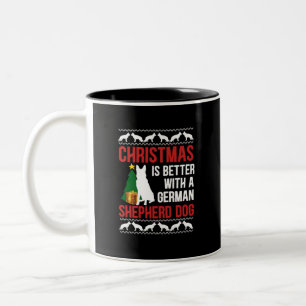 Besser mit dem deutschen Hirten - Weihnachtsmann - Zweifarbige Tasse