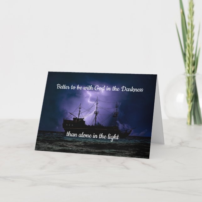 Besser, mit Gott in der Dunkelheit-Zitat zu sein Karte (Vorderseite)