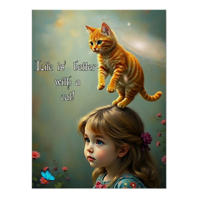 Besser mit Katze Poster (Vorderseite)