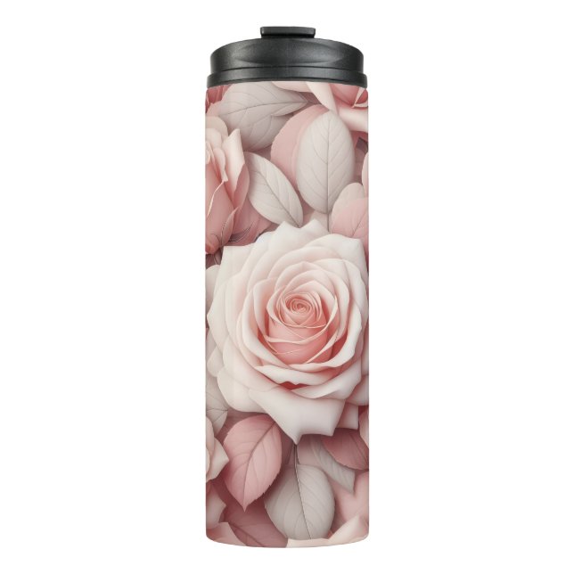 Besser mit rosa Rosen Thermosbecher (Vorderseite)