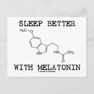 Besser schlafen mit Melatonin (chemisches Molekül) Postkarte