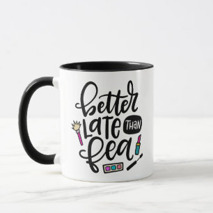 Besser spät als Fea, Spanglische Hand mit Buchsta Tasse