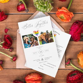 Besser zusammen Pride Rainbow LGBT Herz 2 Fotos Save The Date