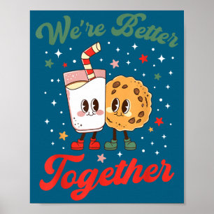 Besser zusammen Retro-passende Paar Weihnachten Poster