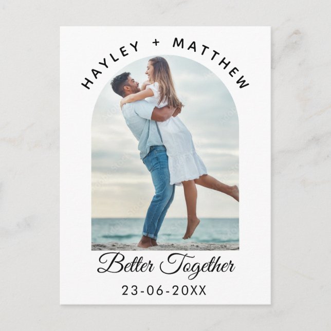 Besser zusammen Valentinstag Foto Postkarte (Vorderseite)
