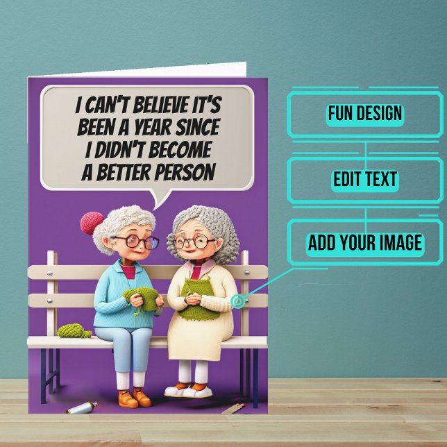 Bessere Menschen im neuen Jahr Karte (Start the year off right by sending your loved ones this fun card.)