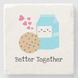Bessere Zusammenarbeit Kawaii Milch und Cookies Ni Steinuntersetzer